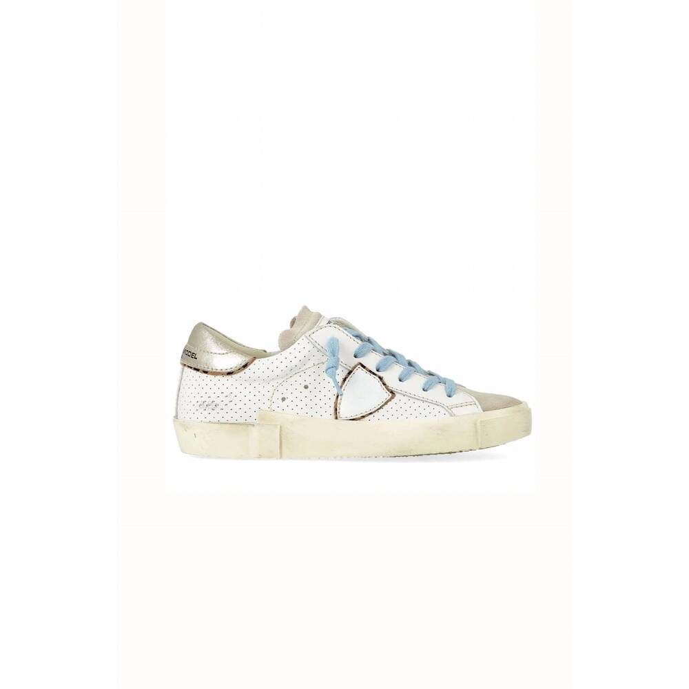 NEW PHILIPPE MODEL women's low leather sneaker in white